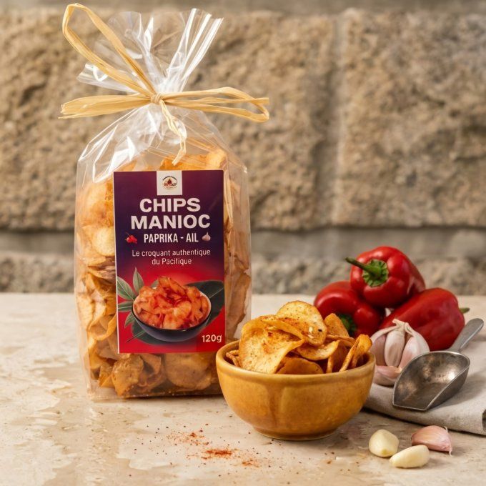 Chips manioc au paprika et ail