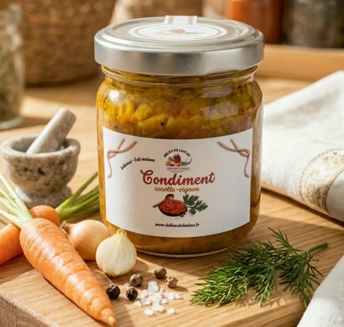 Condiment de légumes aux carottes et oignons