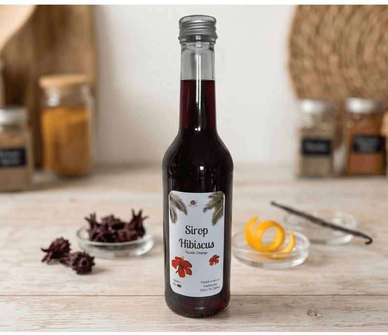 Sirop d’hibiscus vanille orange artisanal Délice de LauLau